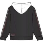 Pull avec capuche personnalisé en tissu noir